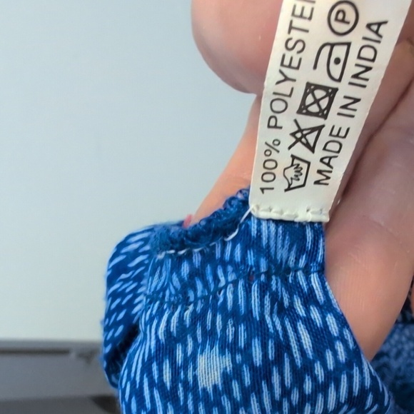 2/$20 GOA - Blue Patterned Midi Dress - Size Medium - Picture 5 of 5